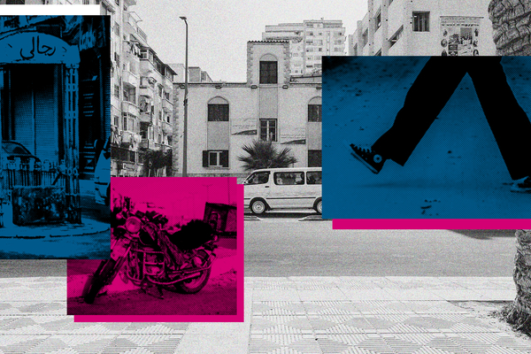 كولاج عن المشي في الإسكندرية